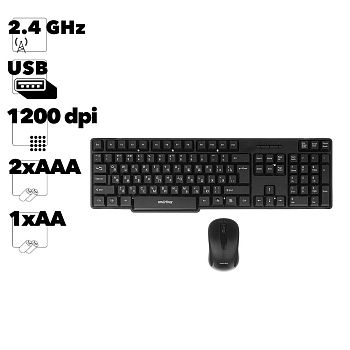 Комплект клавиатура+мышь Smartbuy ONE 236374AG черный (SBC-236374AG-K)